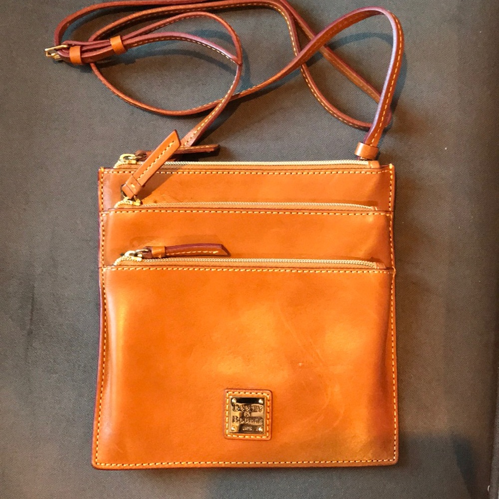Dooney & Burke Brown Leather Cross Body Bag